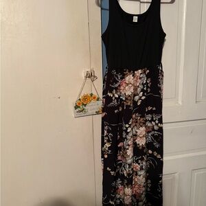 Floral Black and Multicolor Jumpsuit